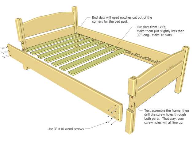 bed frame parts diagram