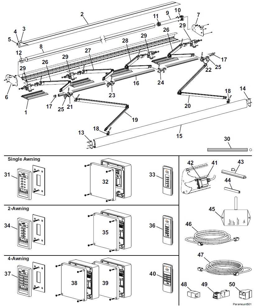 carefree awning parts diagram