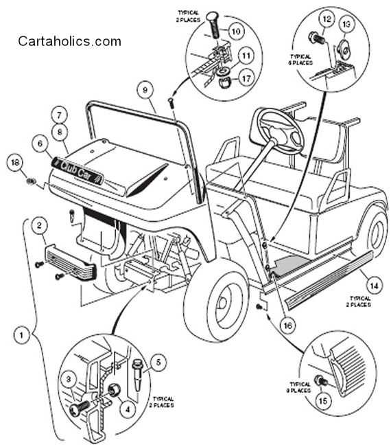 club car golf cart parts diagram