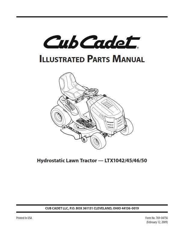 cub cadet ltx 1045 parts diagram
