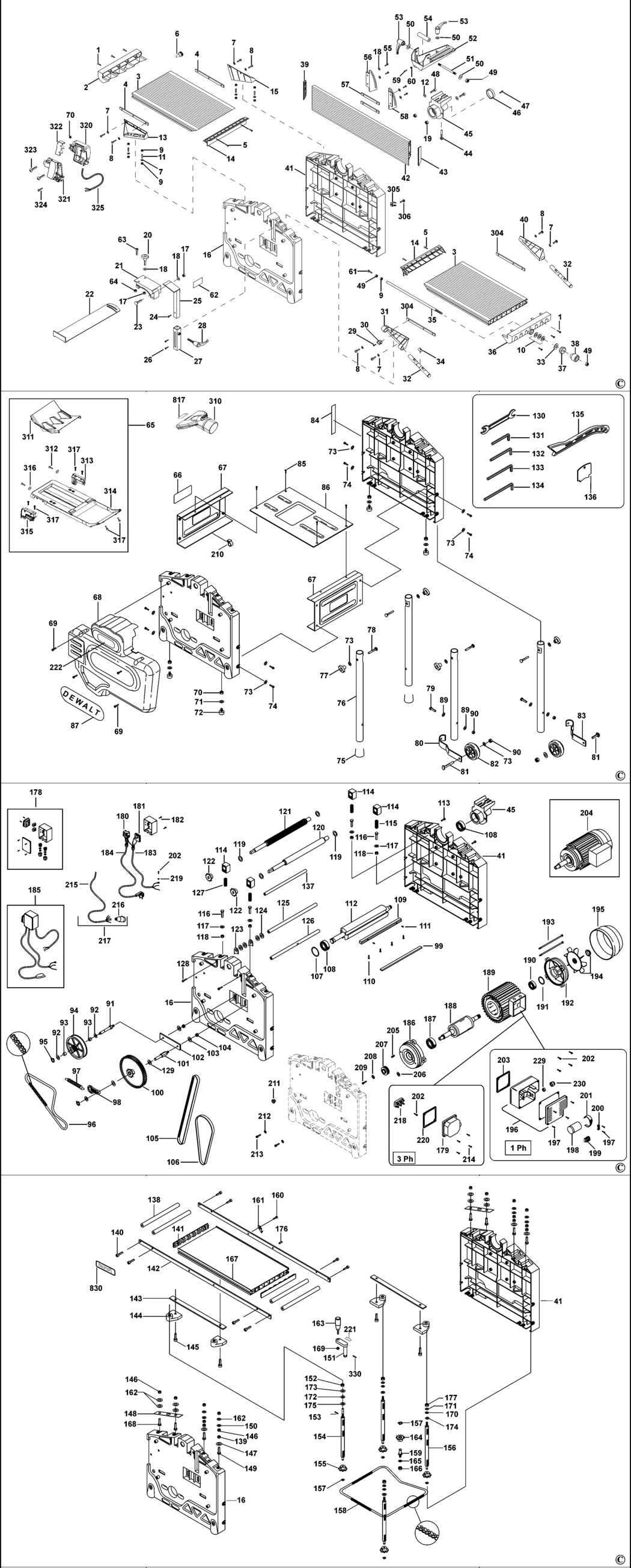 dewalt table saw parts diagram