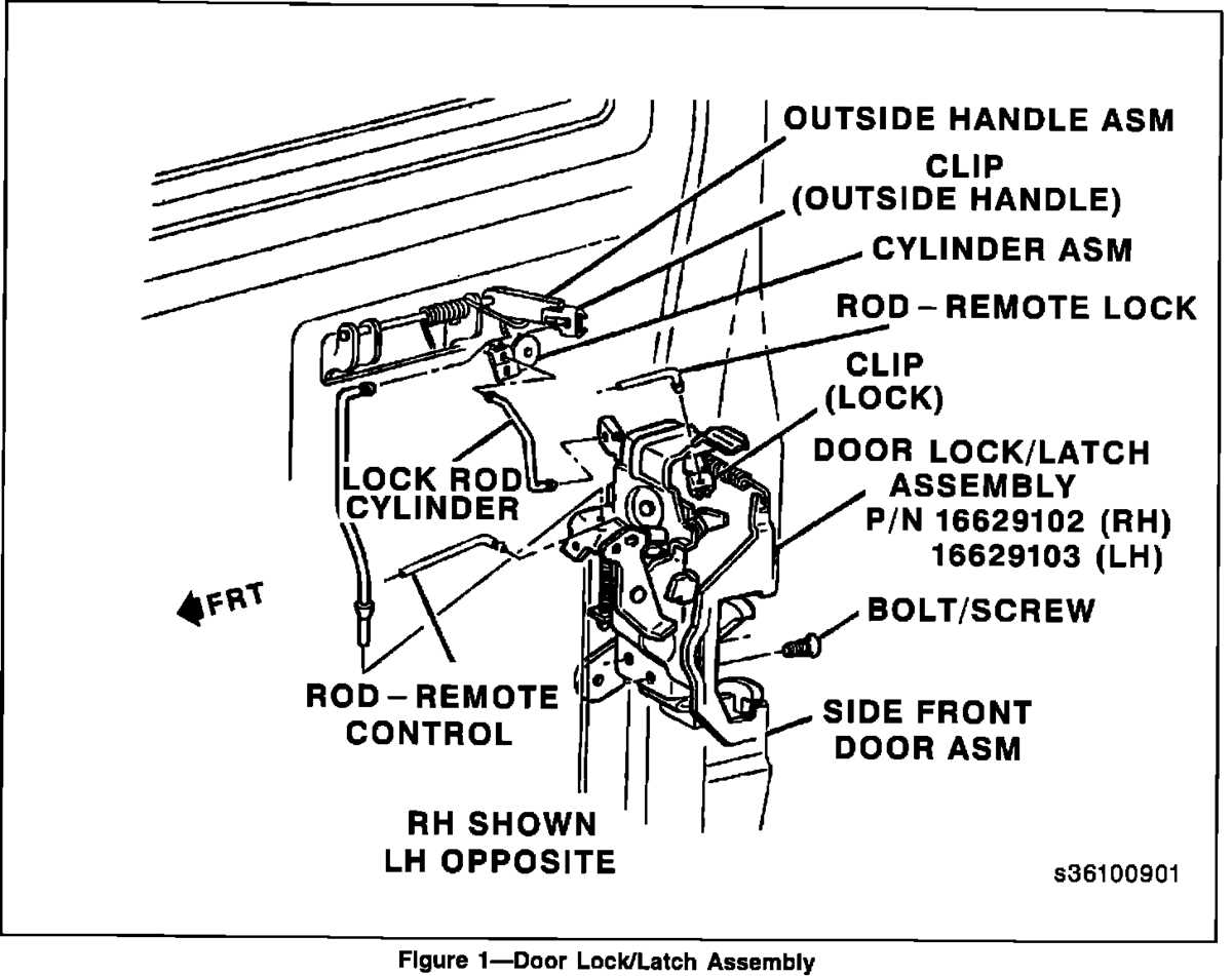 door lock actuator chevy silverado door parts diagram