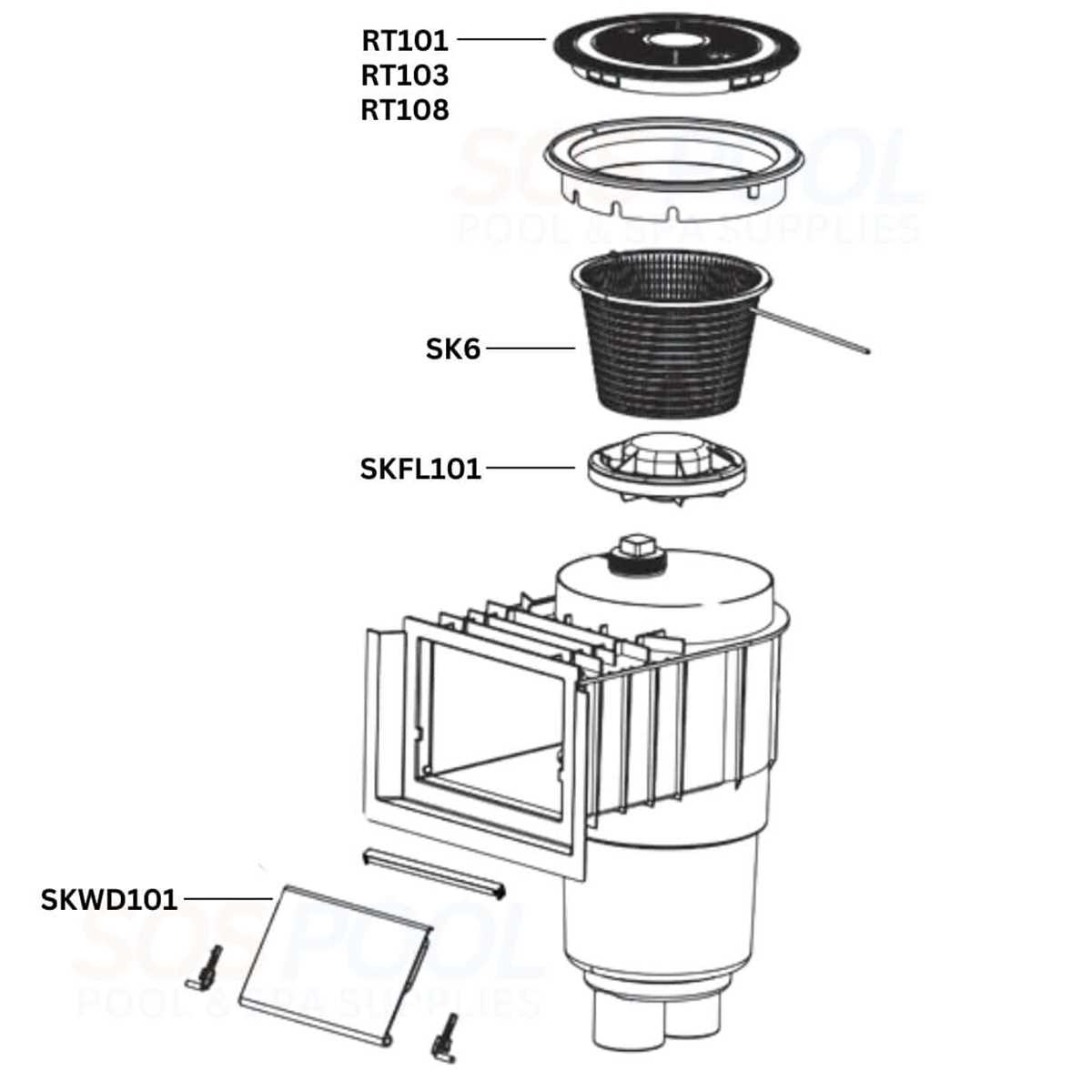 hayward skimmer parts diagram