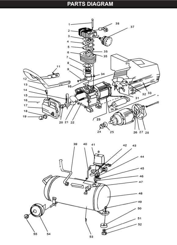 husky 8 gallon air compressor parts diagram