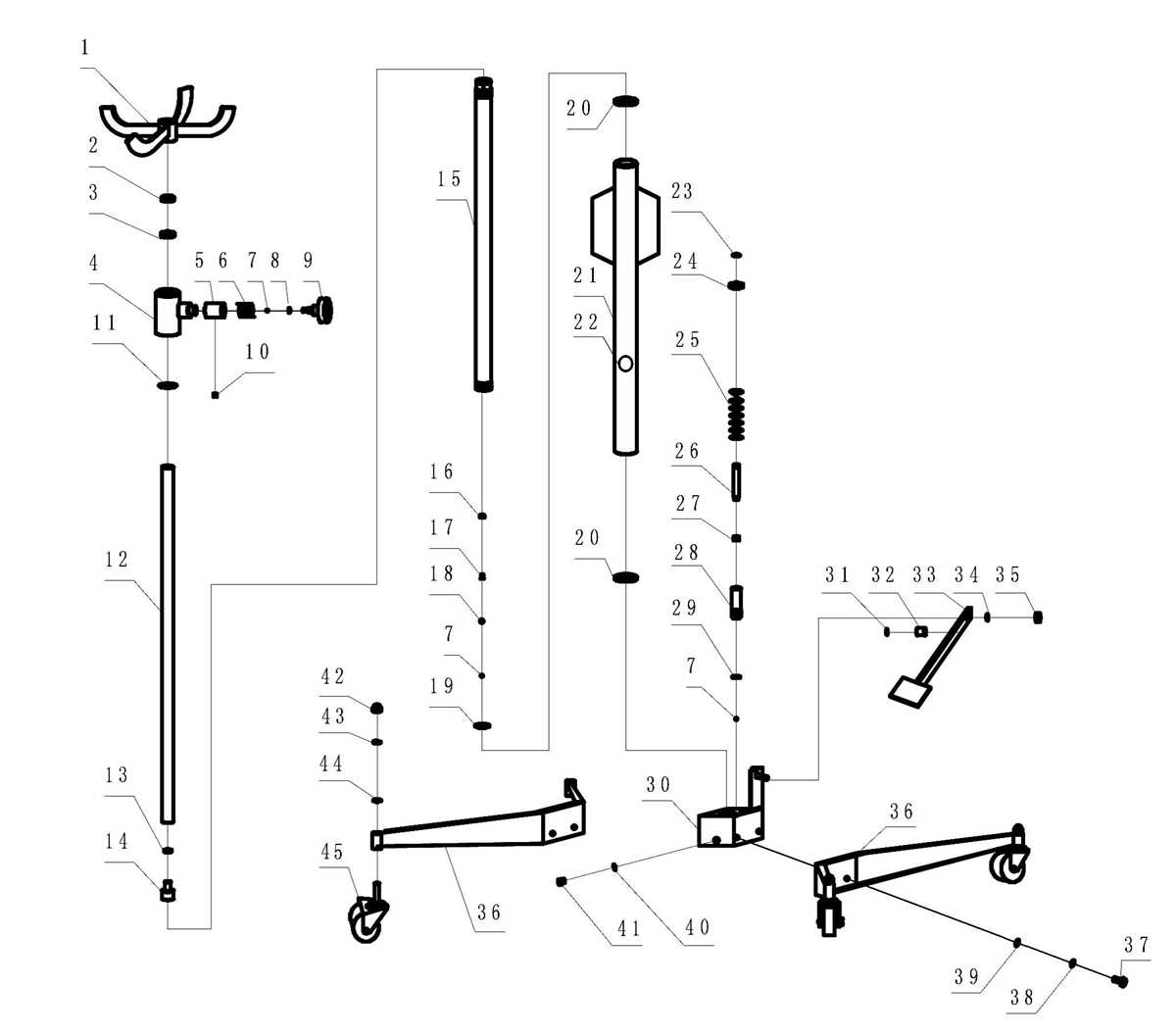 hydraulic jack parts diagram