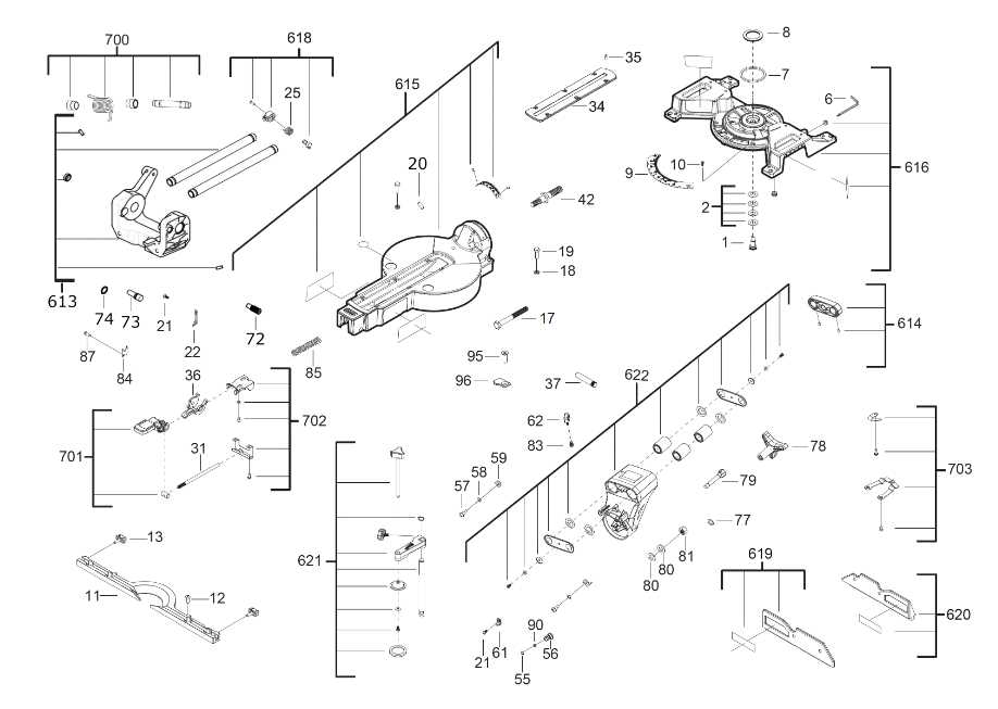 miter saw parts diagram