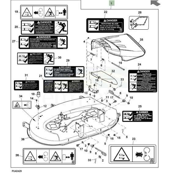 mower deck parts diagram