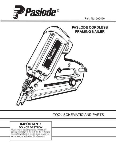 paslode framing nailer parts diagram