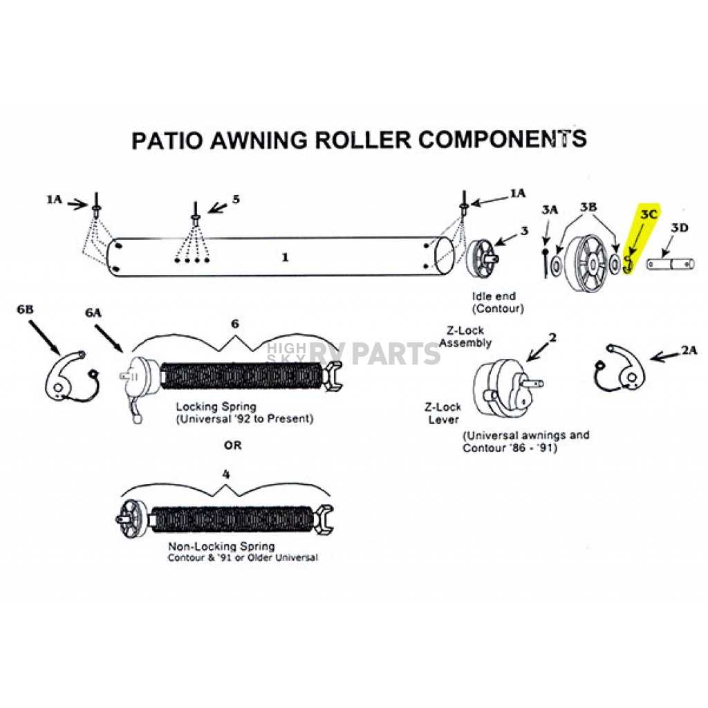 retractable awning parts diagram retractable awning parts diagram