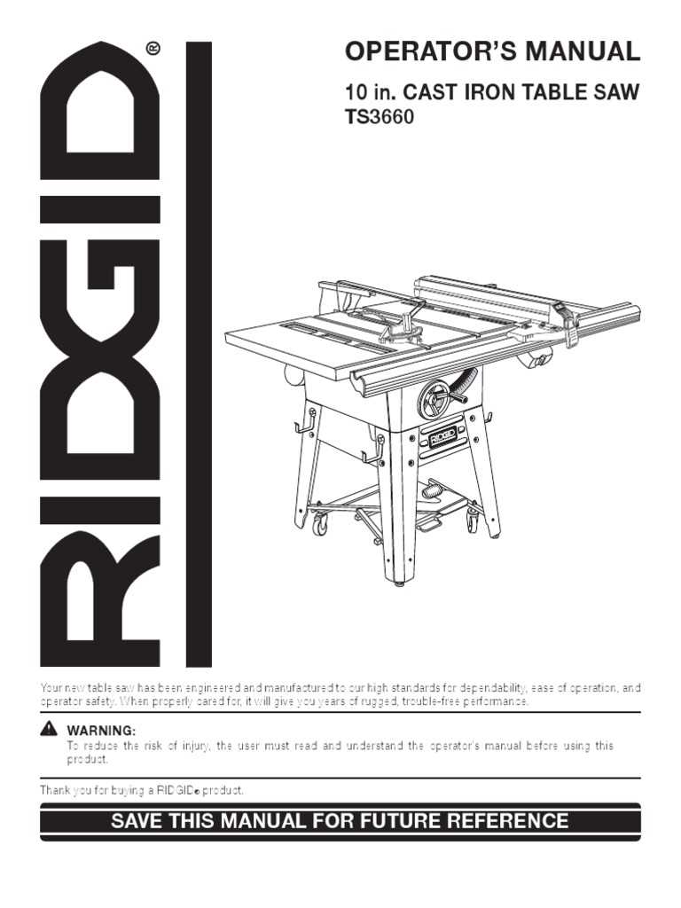 ridgid table saw parts diagram