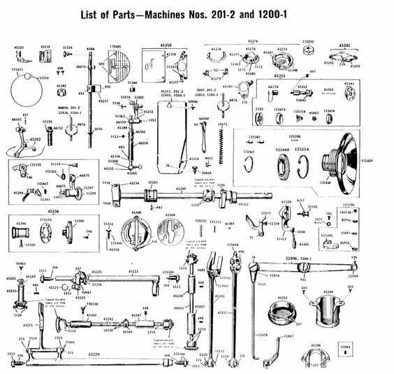 singer sewing machine parts diagram