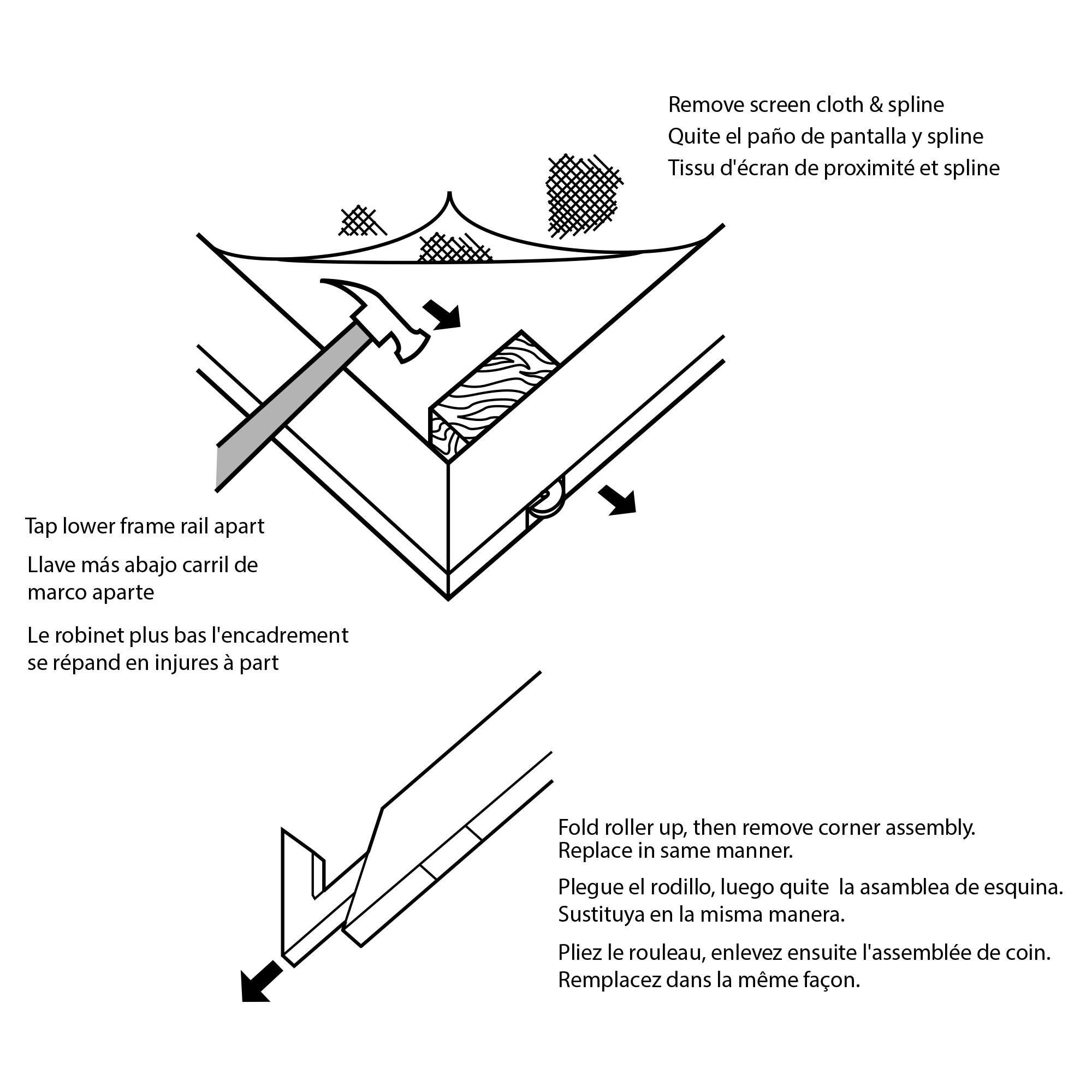 sliding screen door parts diagram