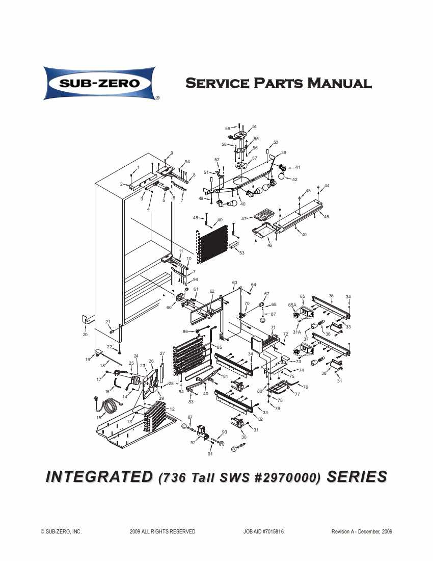 subzero parts diagram