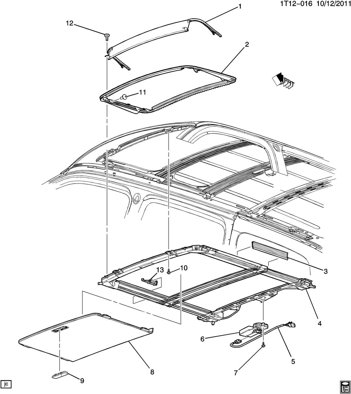 sunroof parts diagram