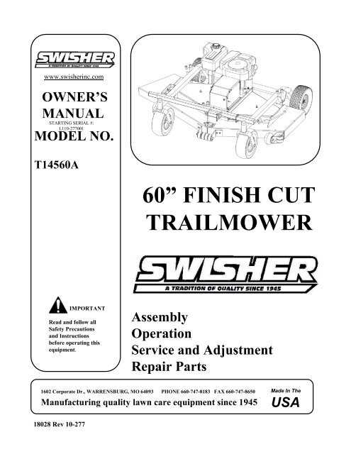 swisher pull behind mower parts diagram