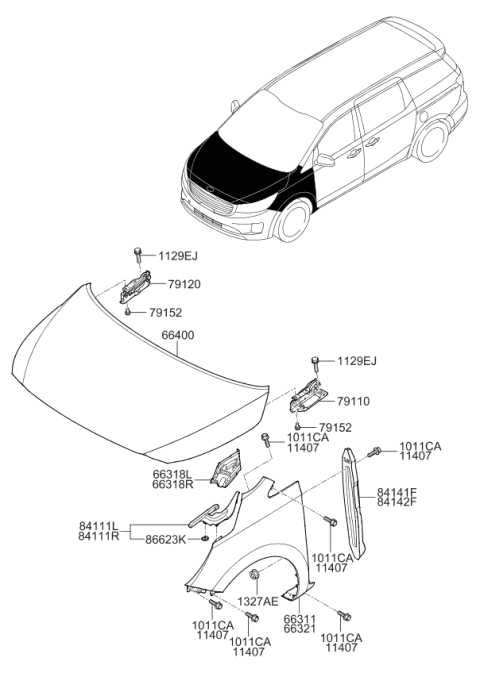 toyota sienna body parts diagram