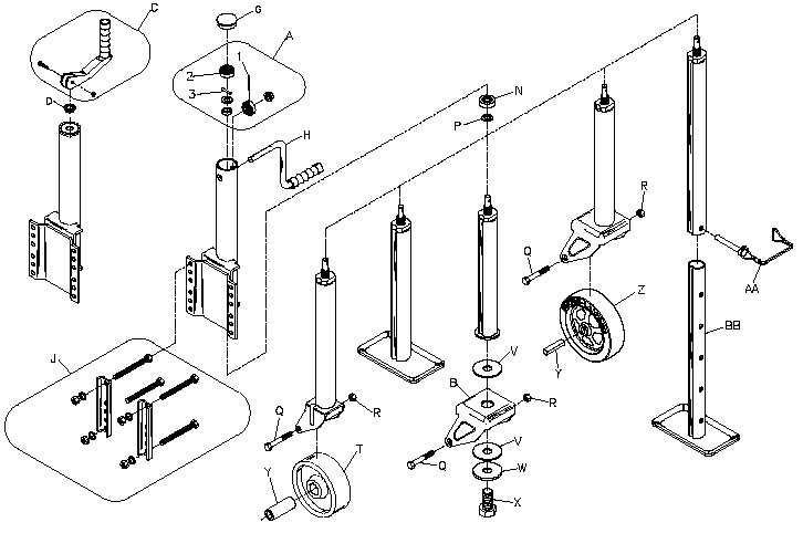 trailer jack parts diagram