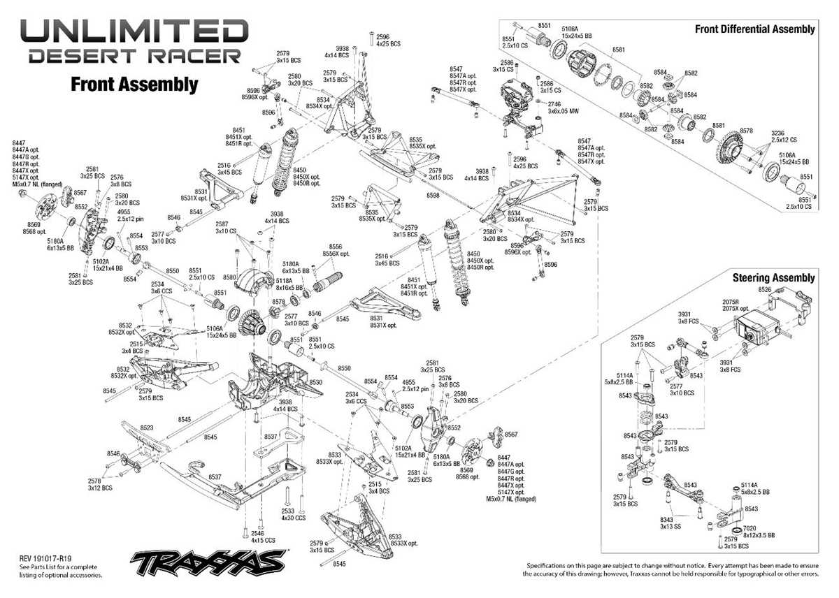 traxxas udr parts diagram