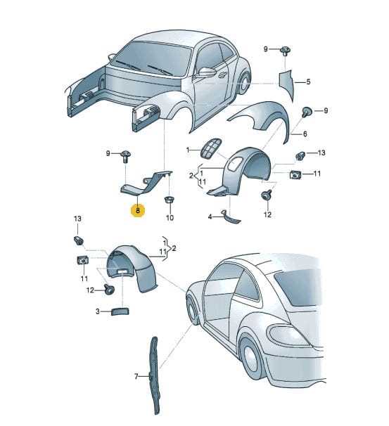 volkswagen beetle body parts diagram