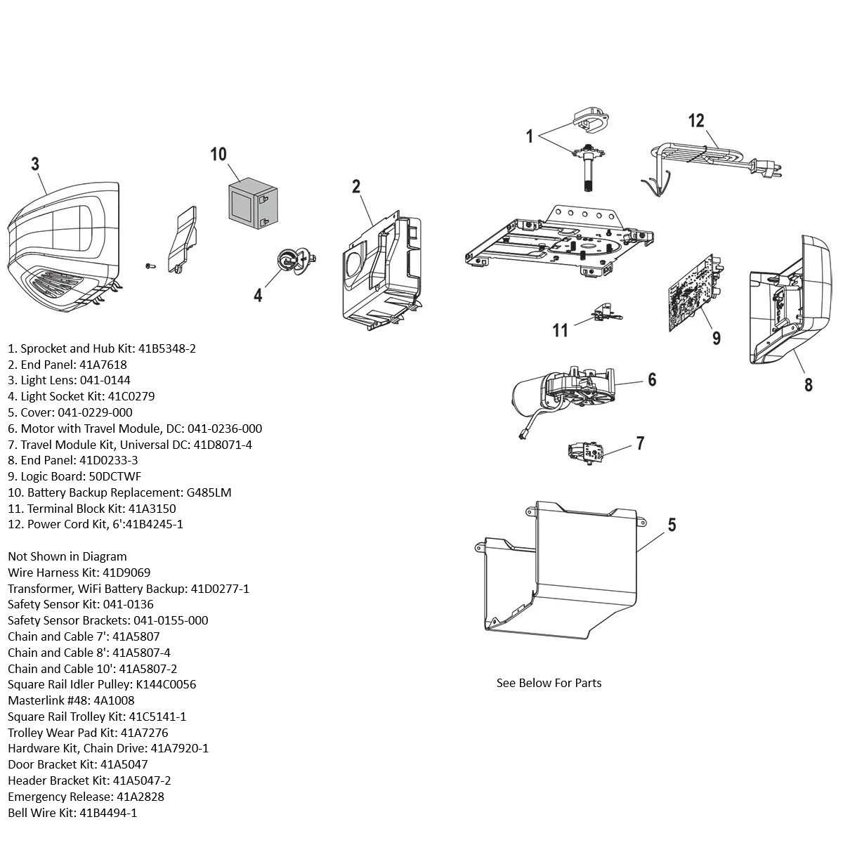 chamberlain garage door opener parts diagram