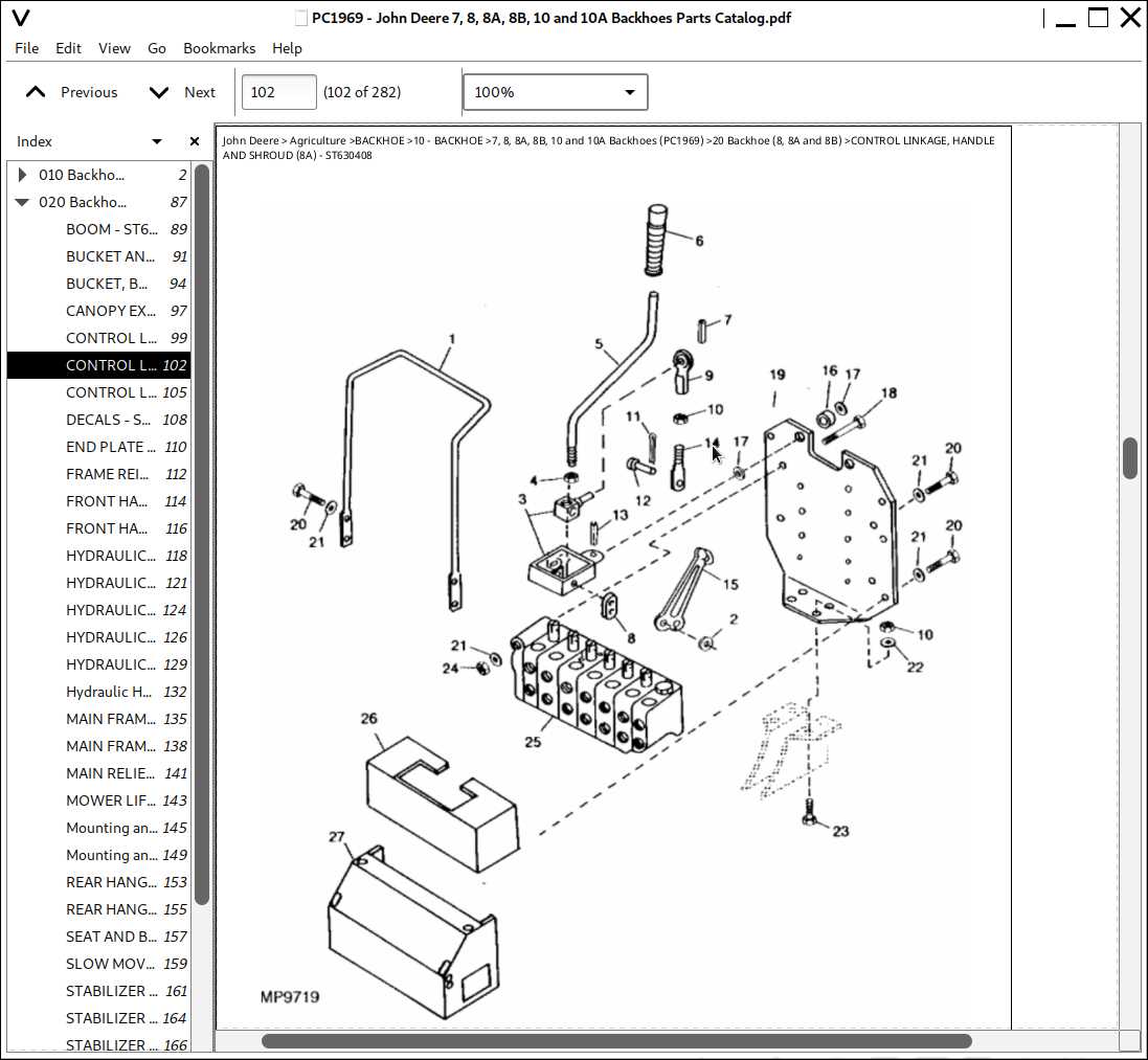 backhoe parts diagram