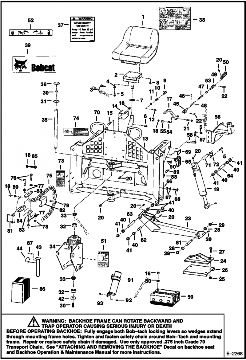 backhoe parts diagram