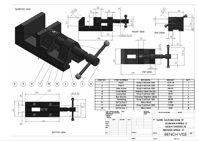 bench vise parts diagram