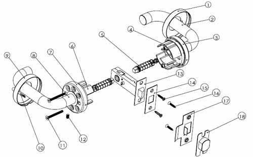 door knob parts diagram