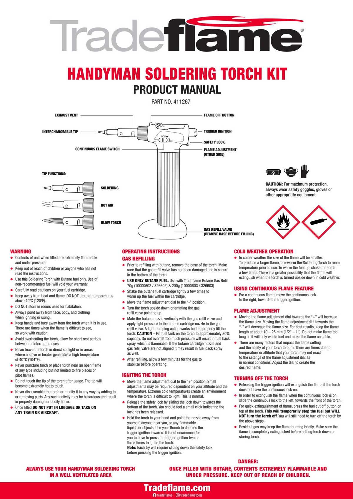 butane torch parts diagram
