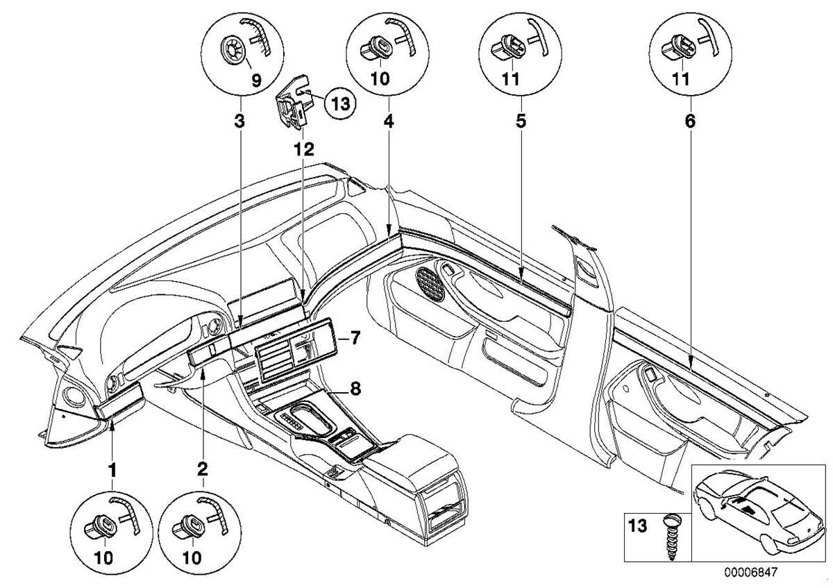 car interior parts diagram