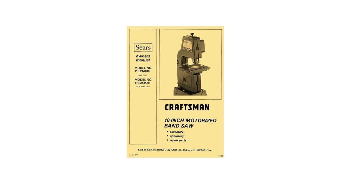 craftsman 10 inch band saw parts diagram