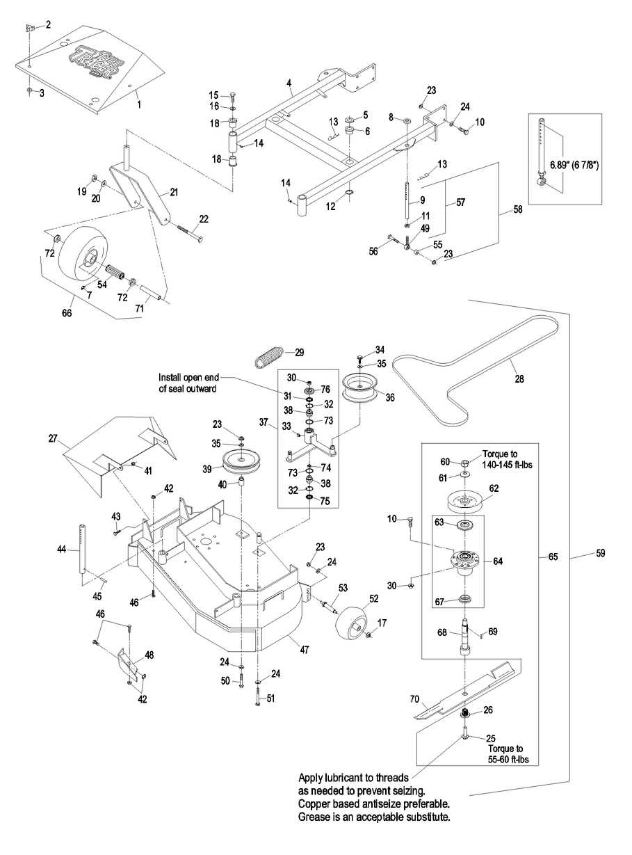 craftsman lawn mower deck parts diagram