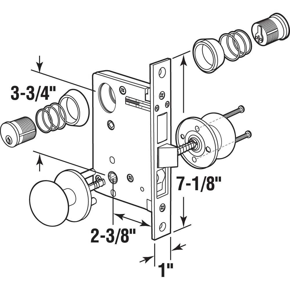 deadbolt lock parts diagram