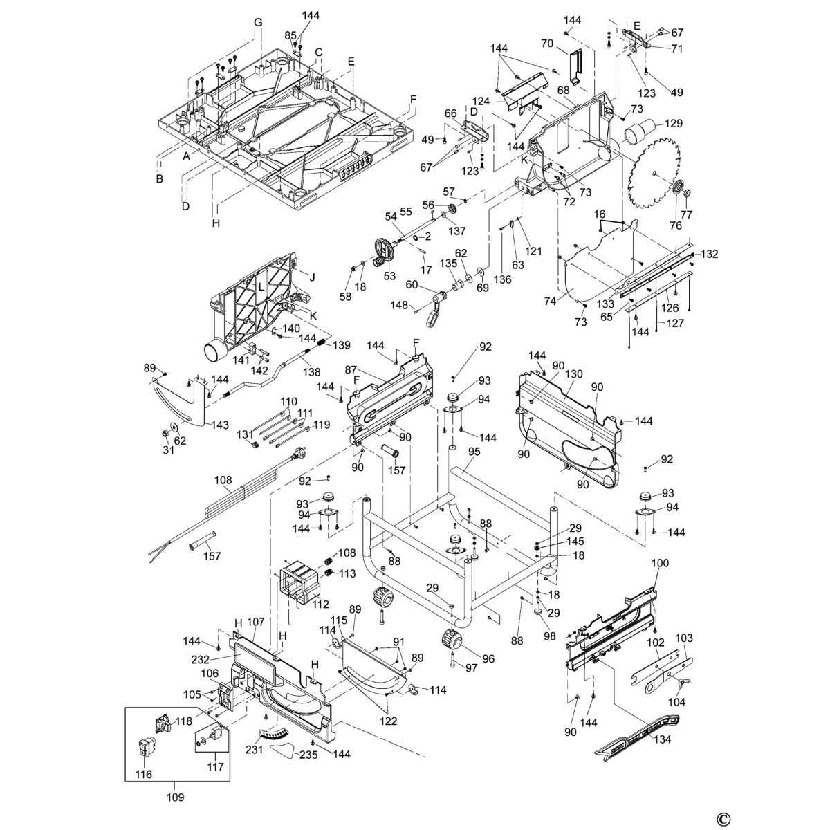 dewalt dwe7491 parts diagram