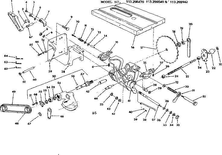 craftsman table saw parts diagram