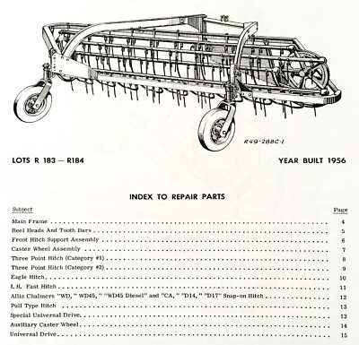 hay rake parts diagram