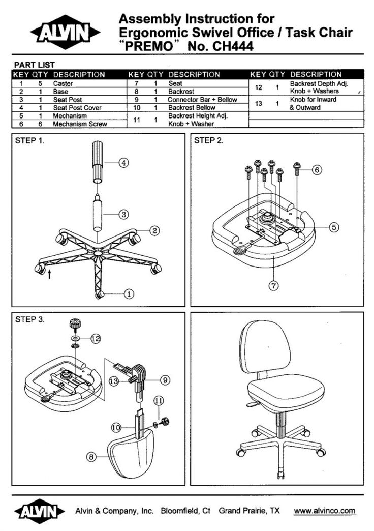 office chair parts diagram