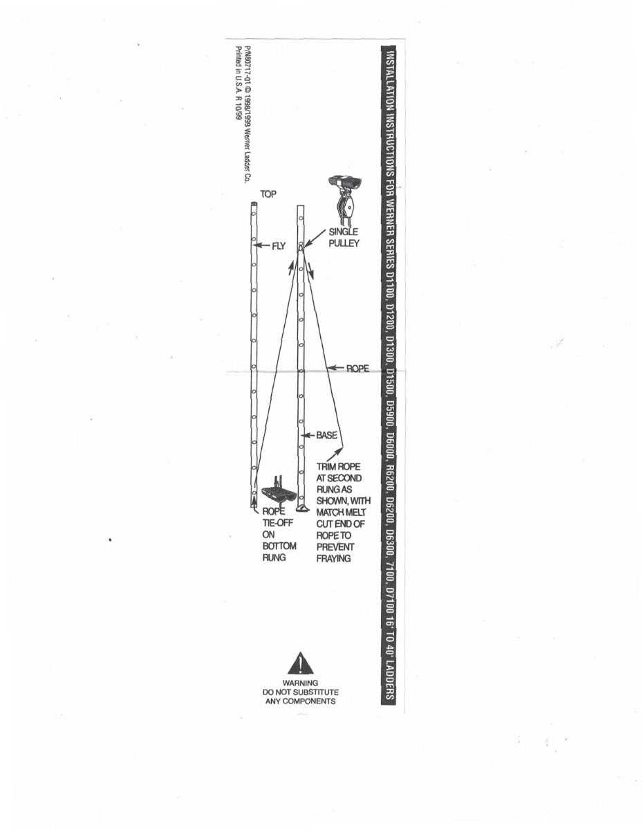 extension ladder parts diagram