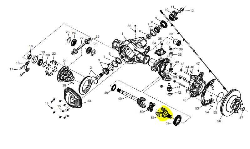 ford dana 44 front axle parts diagram