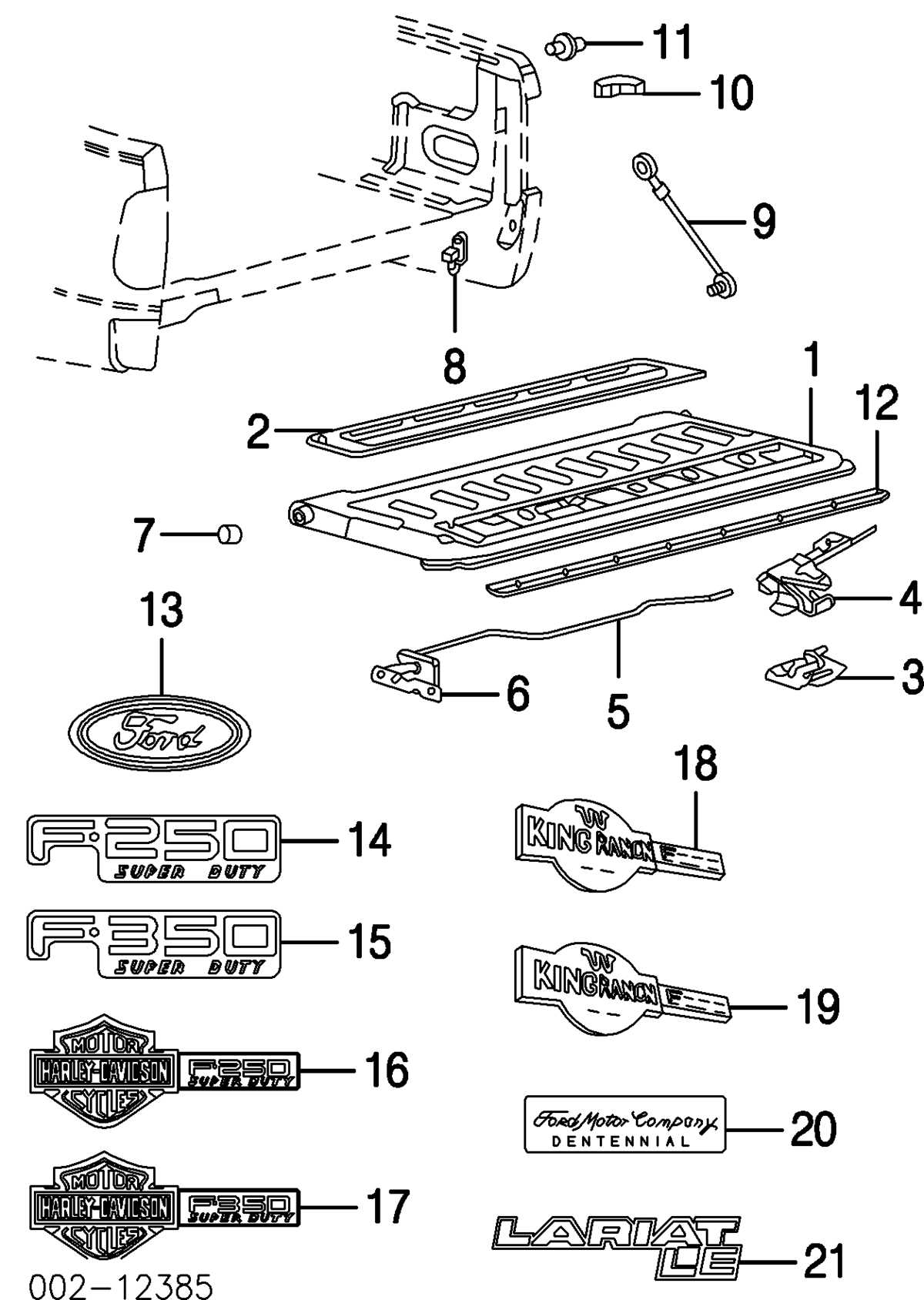 ford tailgate parts diagram ford tailgate parts diagram