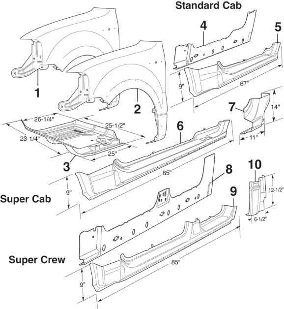 front end ford f150 body parts diagram