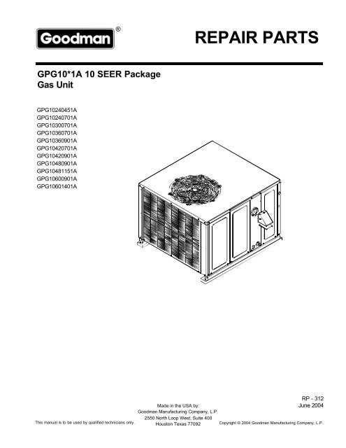goodman parts diagram goodman parts diagram