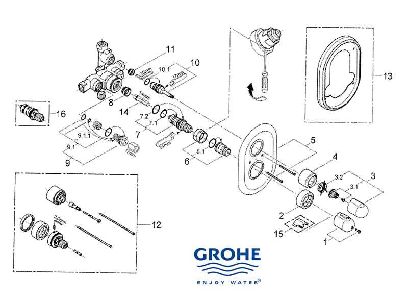diagram shower faucet parts