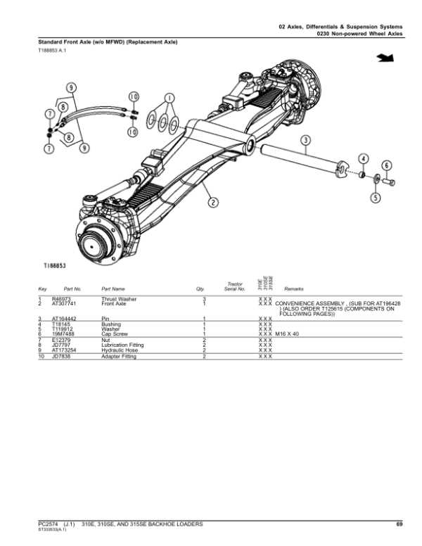 john deere 310d backhoe parts diagram