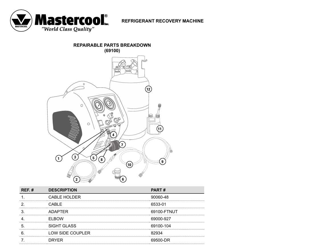 mastercool parts diagram