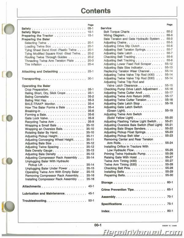 john deere 430 baler parts diagram