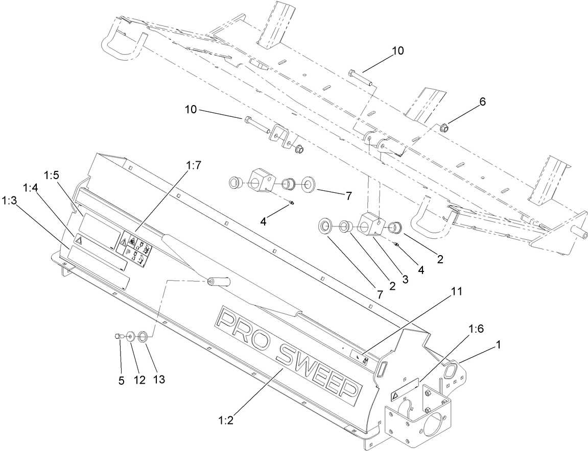 lawn sweeper parts diagram