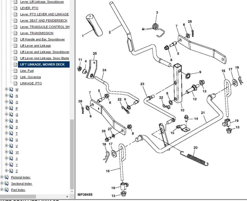 john deere la115 mower deck parts diagram