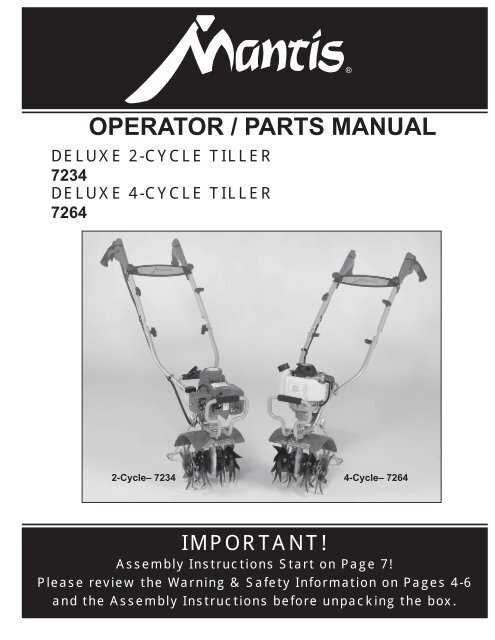 mantis tiller parts diagram