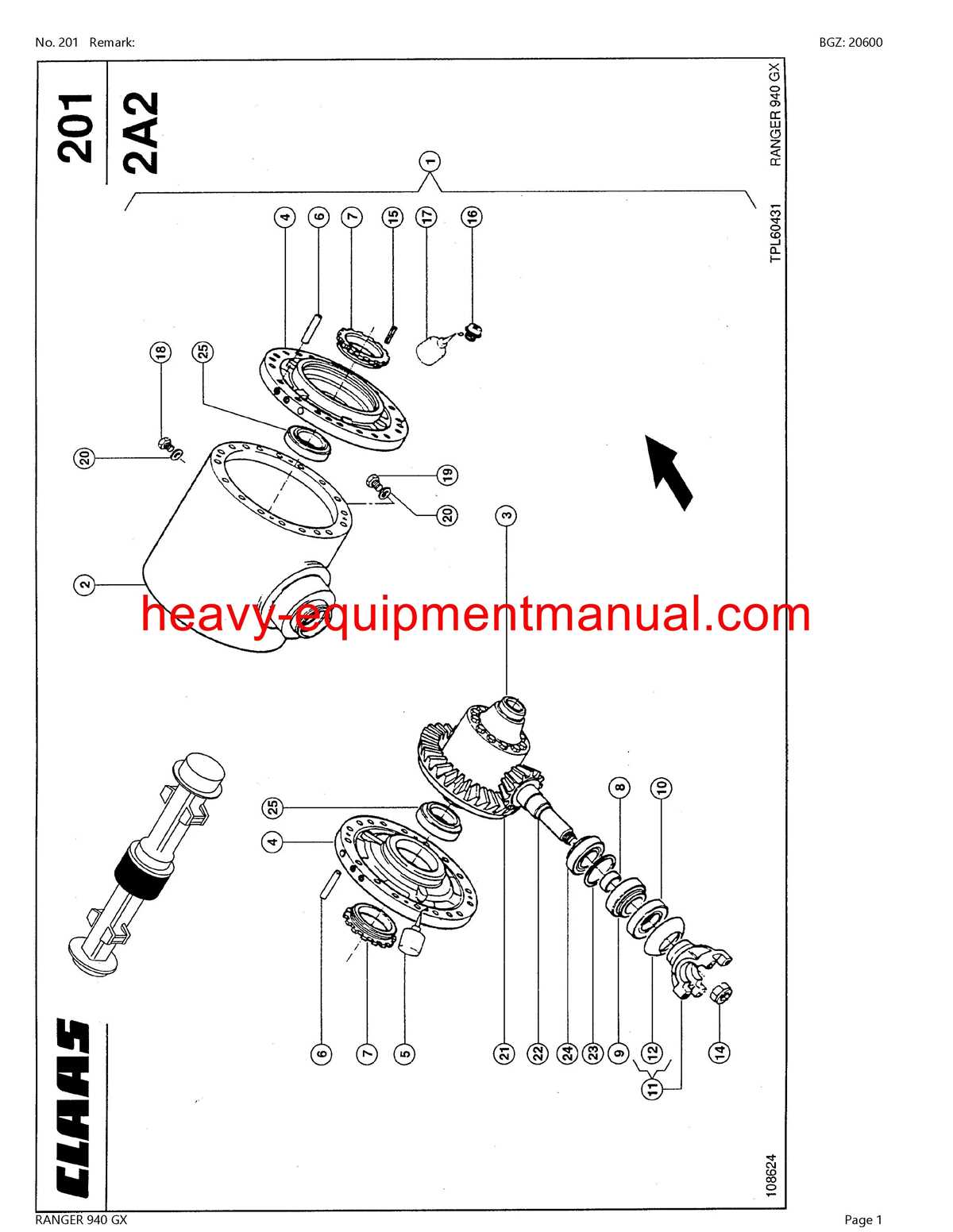 telehandler parts diagram